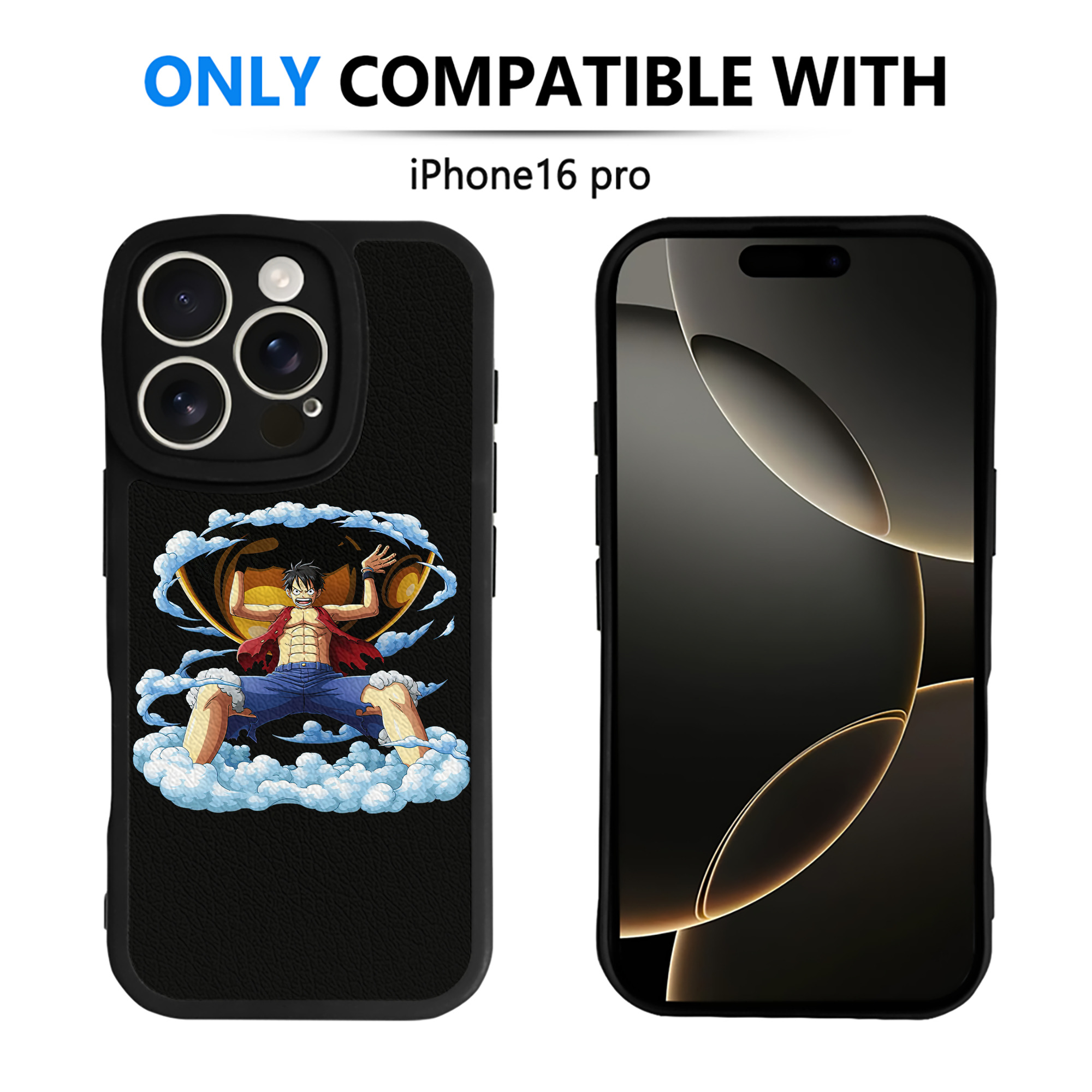 （画像用） ワンピース モンキー・D・ルフィ ONE PIECE Monkey D. Luffy 【iPhone 16シリーズ対応】シリコンスマホケース（レザー調） 材質：シリコン